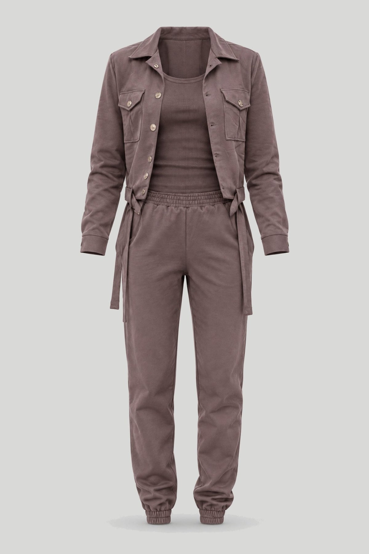 Дамски 3-чeстен спортен комплект Milano, цвят Fango, 100% памук LaBalancia Roberto Fashion Store Set 5907378523856 XS/S