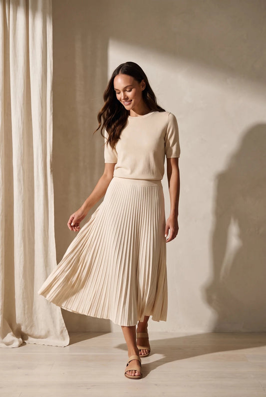 Women's Organic Cotton 2-in-1 Set "Seriano" - Beige – облечен
