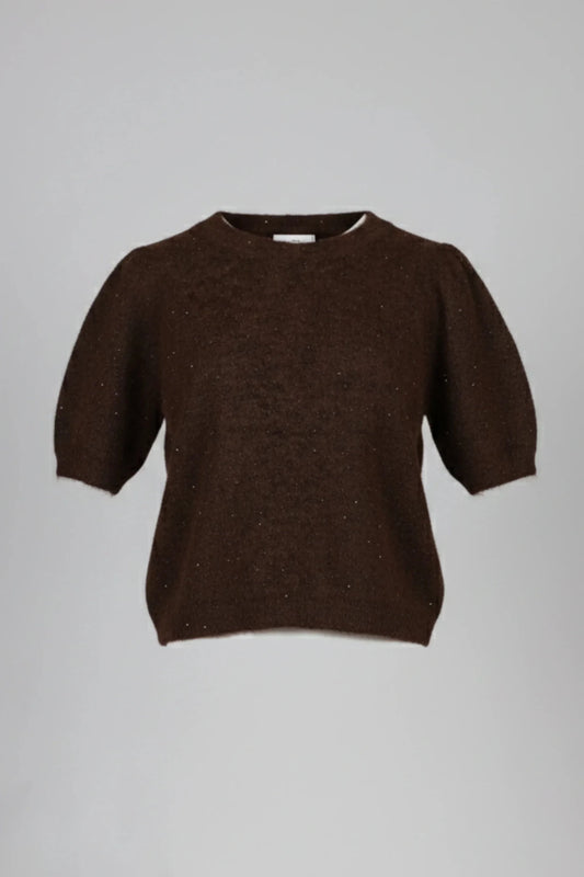 Дамски Блестящ Пуловер, Кафяв Roberto Fashion Roberto Fashion Store Sweater JNJ0202SWEBROKNITU TU