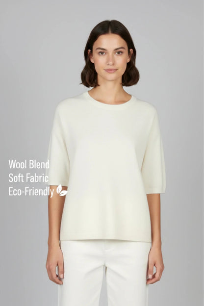 Дамски Блестящ Пуловер от вълна, Бял Roberto Fashion Roberto Fashion Store Sweater JNJ0102SWEWHIKNITU TU