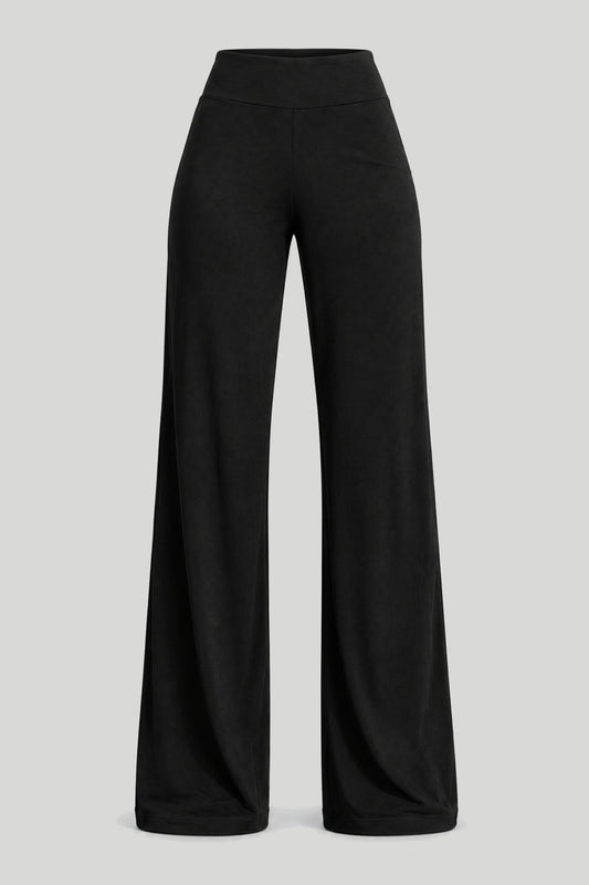 Women's stretchy yoga pants, black, made of viscose with elastane, stretchable and comfortable cuts XS/S–M/L – снимка на продукта