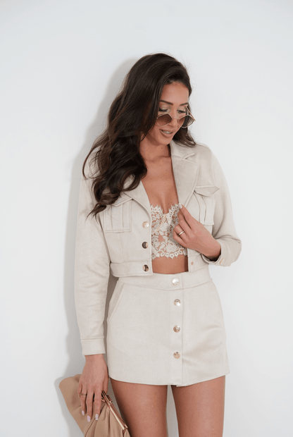 Дамски комплект BLISS в светъл бежов цвят - елегантна мода и комфорт LaBalancia Roberto Fashion Store Shirt 5907378509409 S