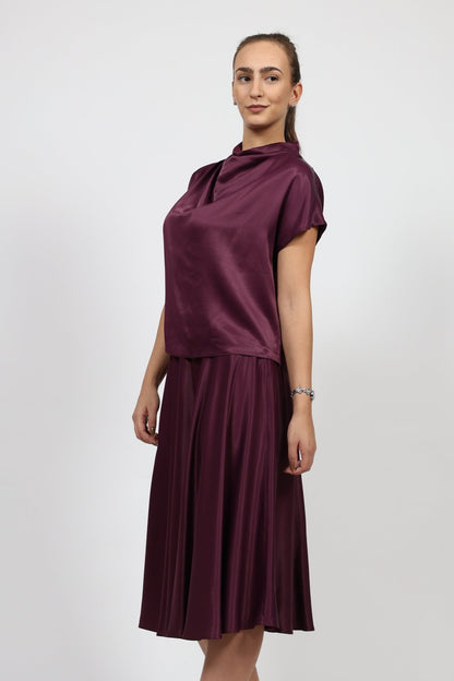 Дамски Комплект Блуза + Пола, Бордо Roberto Fashion Roberto Fashion Store Set NLS0311SETPRPTRK36 36 Лилав