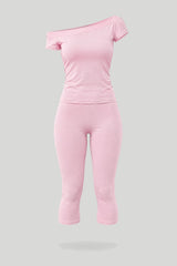 Women's Capri Set - Powder Pink