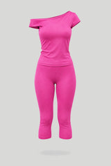 Women's Capri set in fuchsia