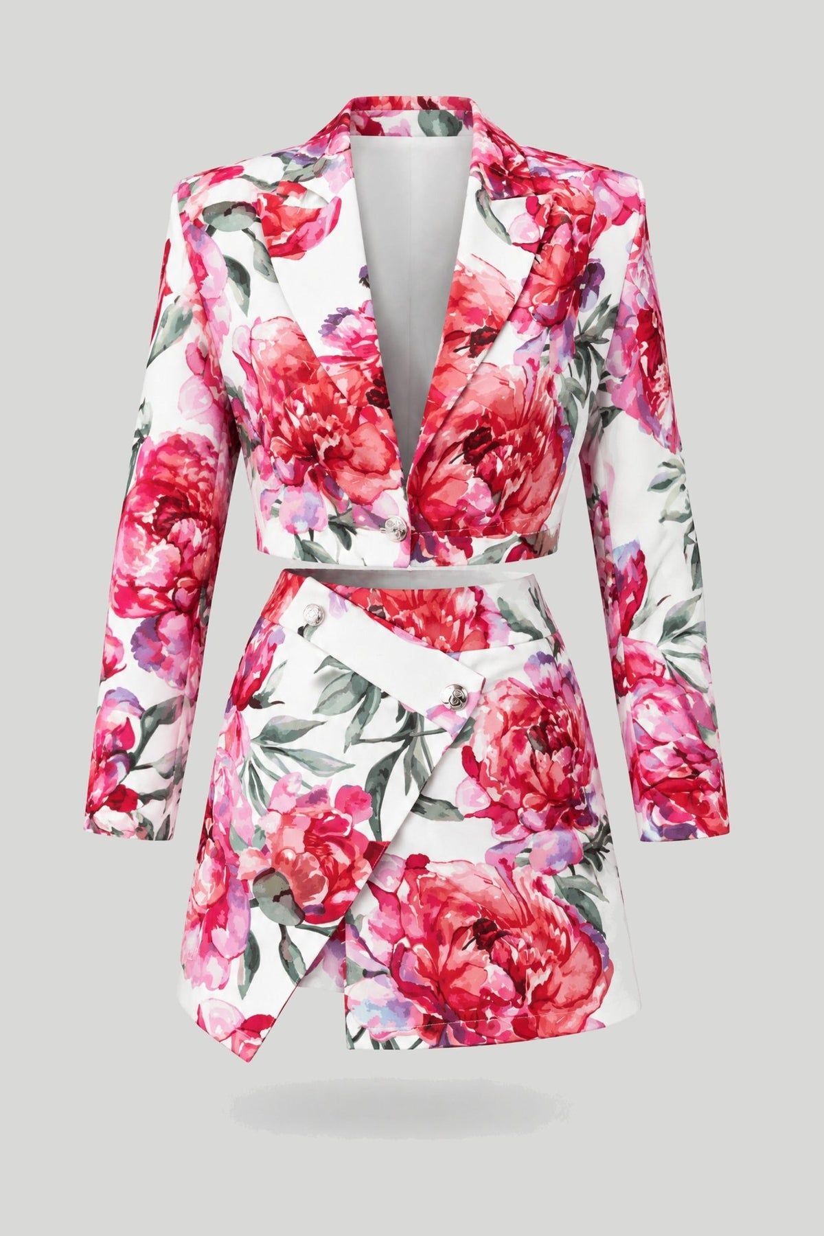 Дамски комплект CARRIE - елегантна яке и стилна пола в цветен десен LaBalancia Roberto Fashion Store Set 5907378509102 S