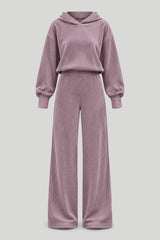 Conjunto de Mujer HOPE de Terciopelo Acanalado en Color Brezo, Set Elegante para Uso Diario