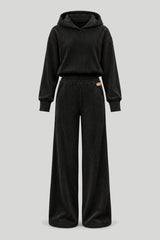 Conjunto de Mujer HOPE de cordón en negro con blusa y pantalón