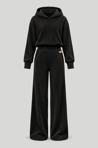Дамски Комплект HOPE от шнур в черно с блуза и панталон LaBalancia Roberto Fashion Store Set 5907378524716 XS/S