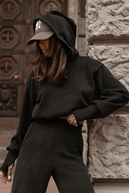 Дамски Комплект HOPE от шнур в черно с блуза и панталон LaBalancia Roberto Fashion Store Set 5907378524716 XS/S