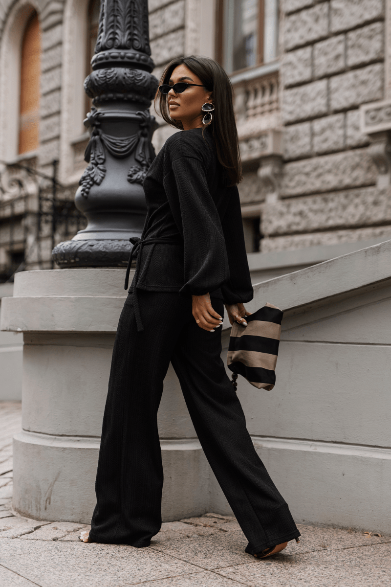 Дамски комплект HOPE с блуза и панталон - черен LaBalancia Roberto Fashion Store Set 5907378527717 M/L