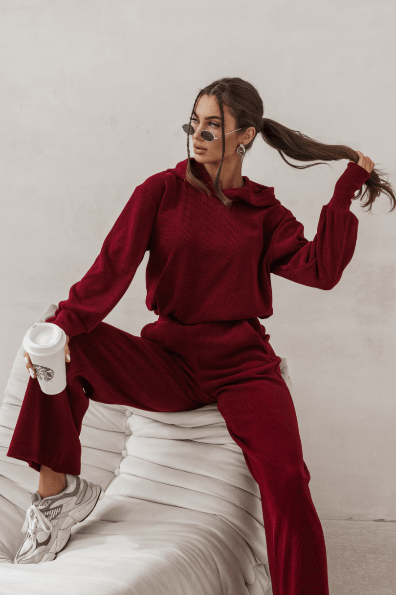 Дамски Комплект HOPE в бордо - елегантен стил и комфорт за всеки случай LaBalancia Roberto Fashion Store Set 5907378516193 XS/S