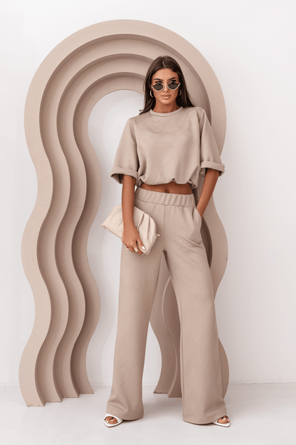Дамски Комплект LAUREL в бежов цвят - елегантност и комфорт за всеки ден LaBalancia Roberto Fashion Store Set 5907378519323 XS/S