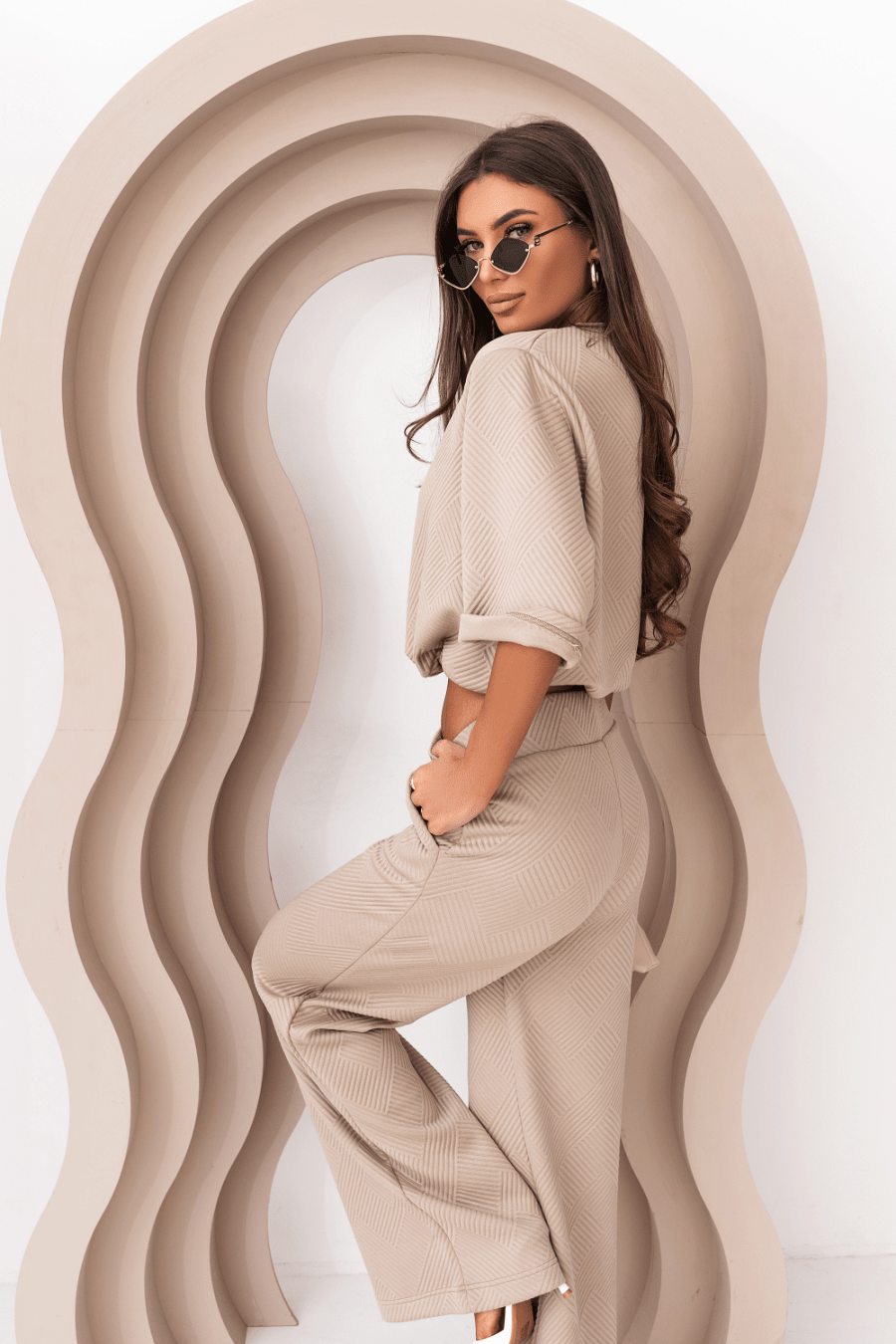 Дамски Комплект LAUREL в бежов цвят - елегантност и комфорт за всеки ден LaBalancia Roberto Fashion Store Set 5907378519323 XS/S