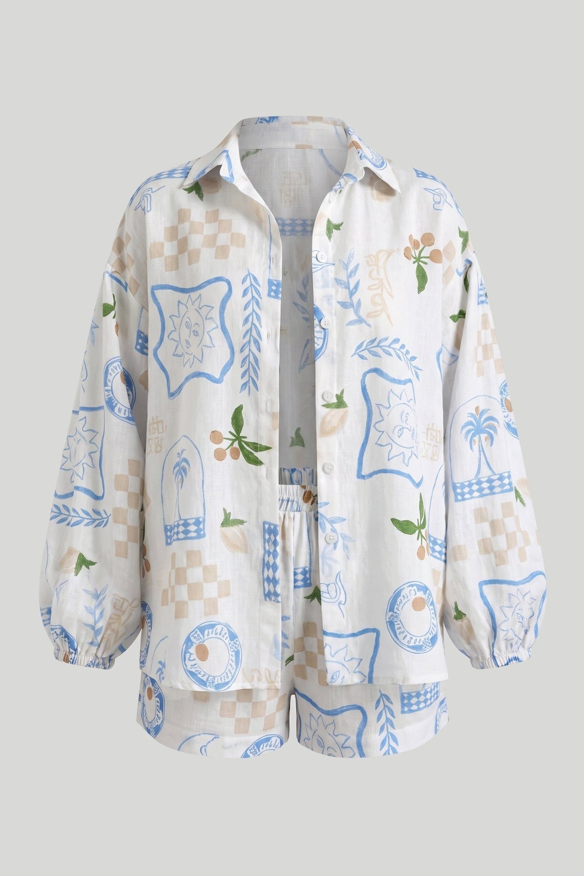 Дамски комплект LEN - MOLLY, ленена материя, Malibu Blue LaBalancia Roberto Fashion Store Set 5907378522231 UNI