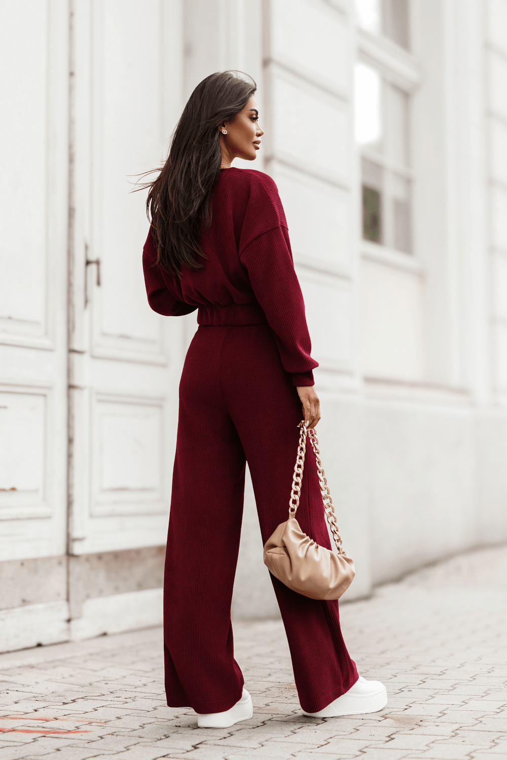 Дамски комплект MEGGI от шнур - бордо LaBalancia Roberto Fashion Store Set 5907378523412 XS/S