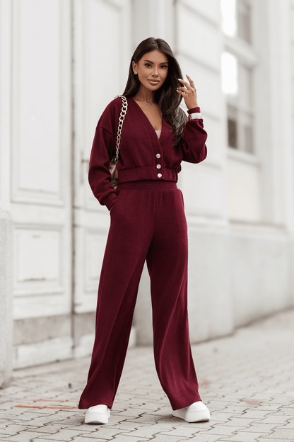 Дамски комплект MEGGI от шнур - бордо LaBalancia Roberto Fashion Store Set 5907378523429 M/L