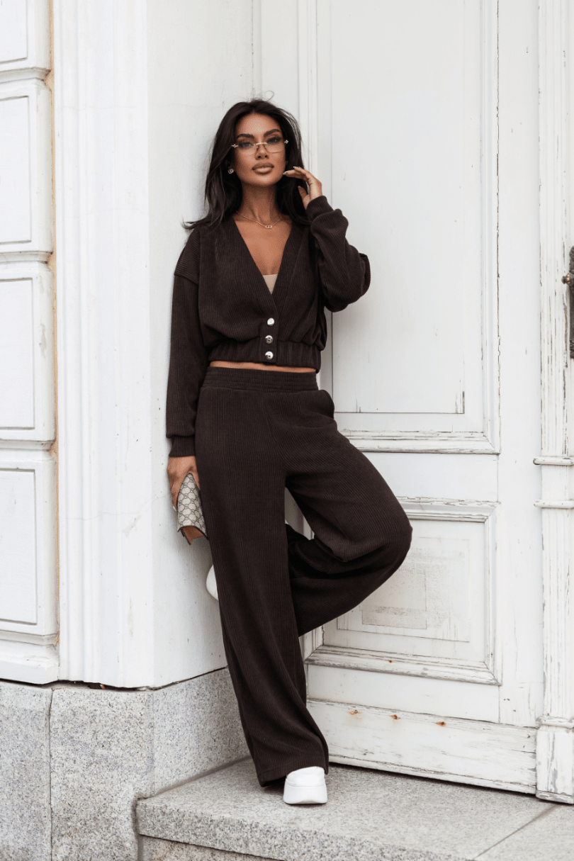 Дамски комплект MEGGI от шнур, кафяв LaBalancia Roberto Fashion Store Set 5907378523443 XS/S