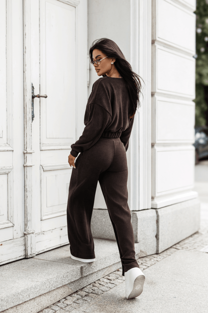 Дамски комплект MEGGI от шнур, кафяв LaBalancia Roberto Fashion Store Set 5907378523436 M/L