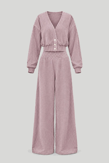 Дамски комплект MEGGI от шнур в лавандула LaBalancia Roberto Fashion Store Set 5907378523405 XS/S