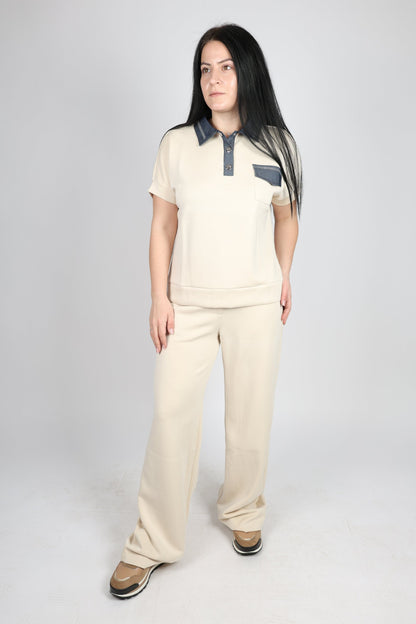 Дамски Комплект от 2 Части, Бежов Roberto Fashion Store Set RBRF1903STBEIGES Beige S