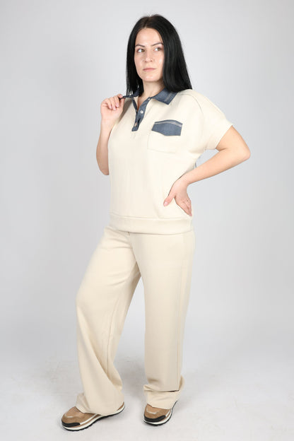 Дамски Комплект от 2 Части, Бежов Roberto Fashion Store Set RBRF1903STBEIGES Beige S