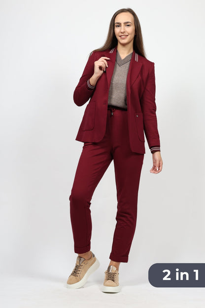 Women's 2-piece set, Bordeaux