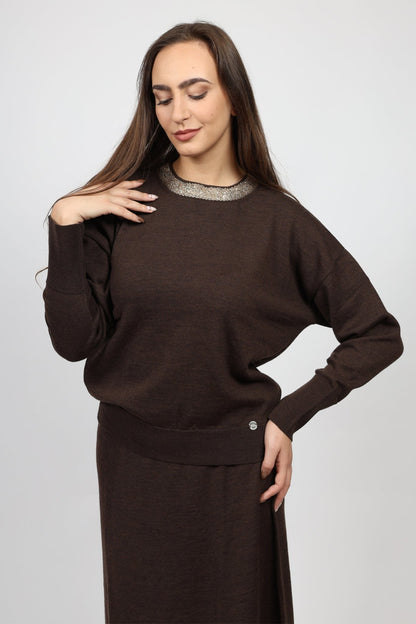 Дамски Комплект от 2 части, Кафяв Serianno Collection S Roberto Fashion Store Set SER1411SETBRWSEQS S Кафяв