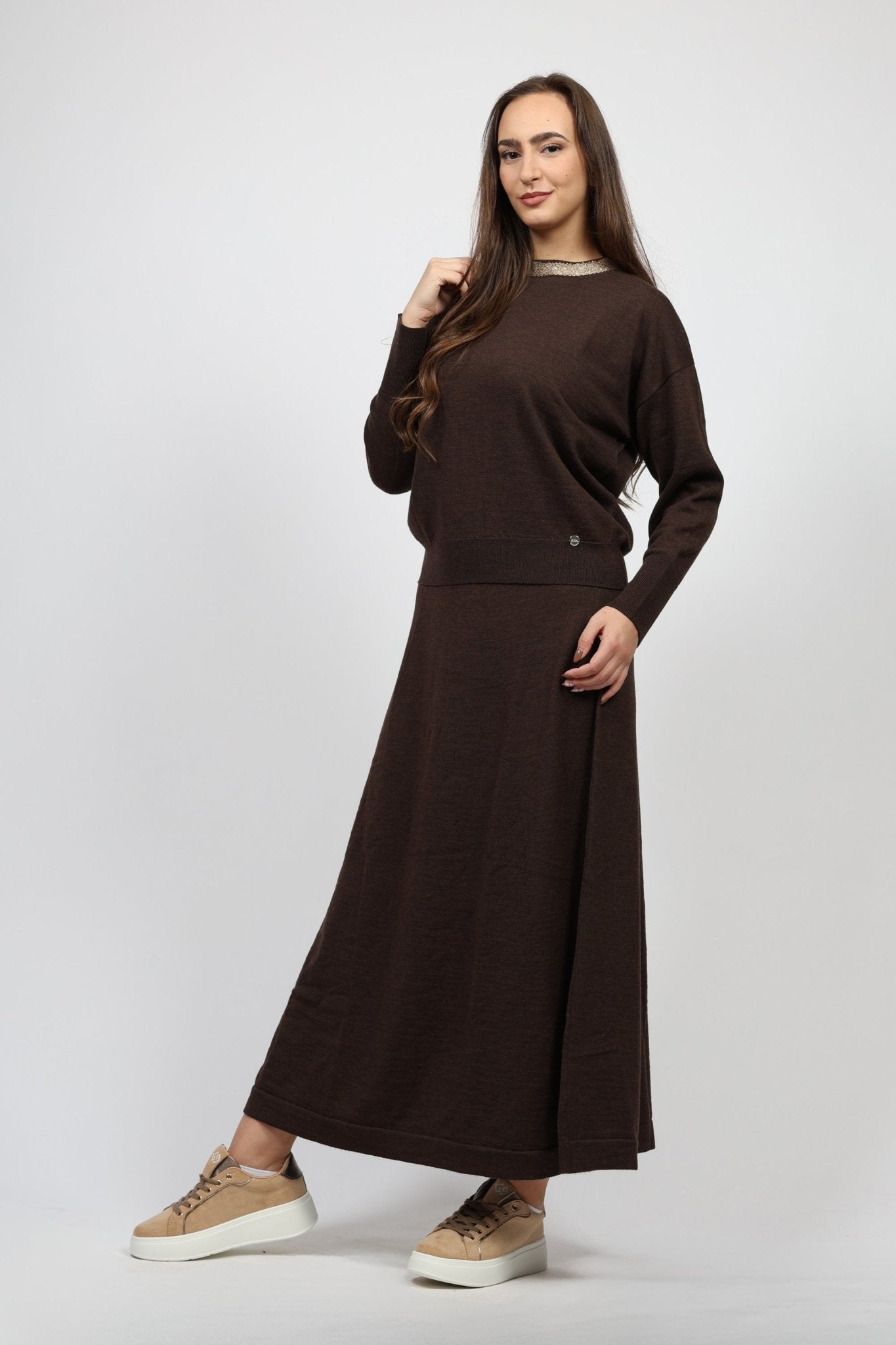 Дамски Комплект от 2 части, Кафяв Serianno Collection S Roberto Fashion Store Set SER1411SETBRWSEQS S Кафяв