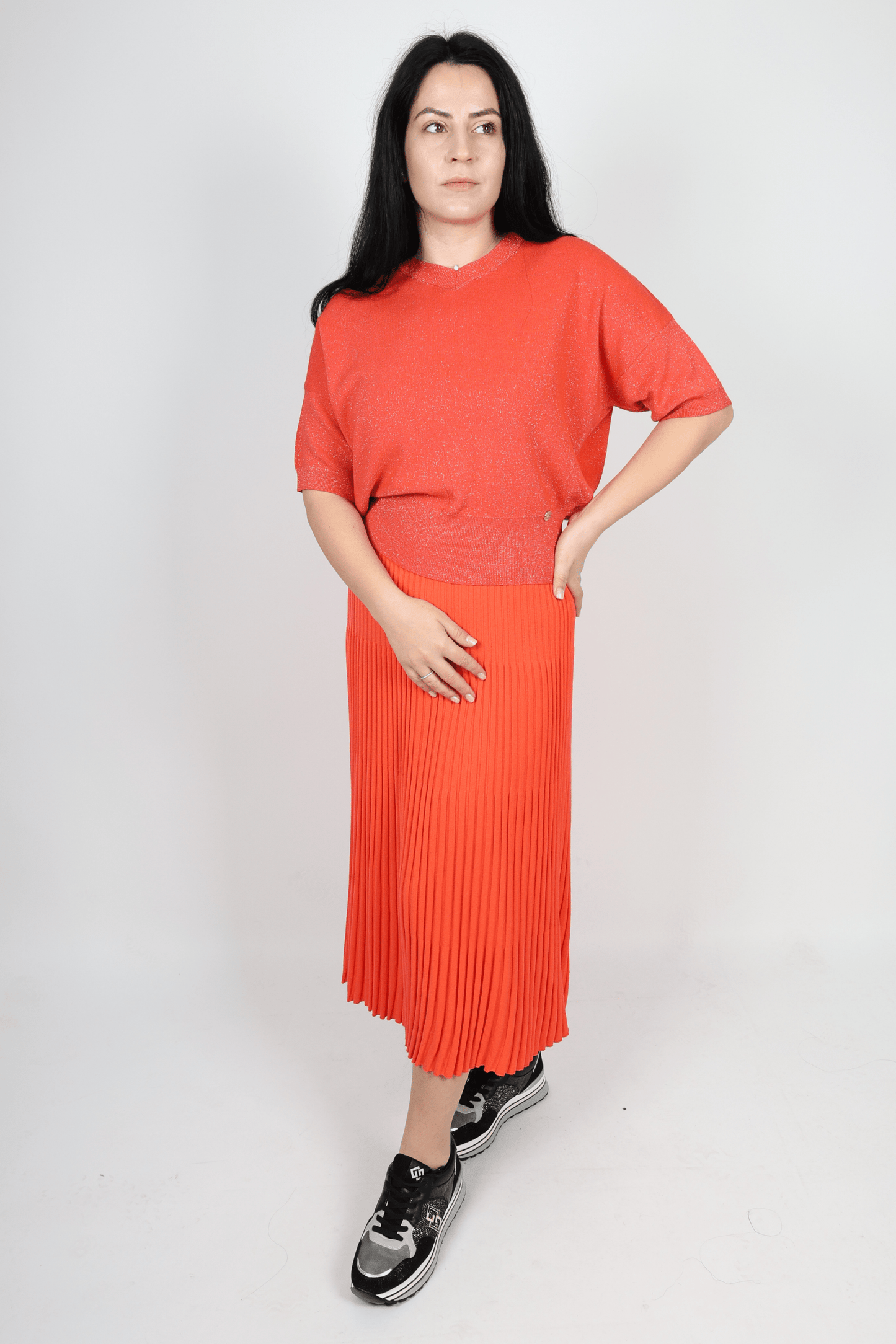 Дамски Комплект от 2 части, Оранжев Roberto Fashion Store Set ROBE1032 S INTL Orange