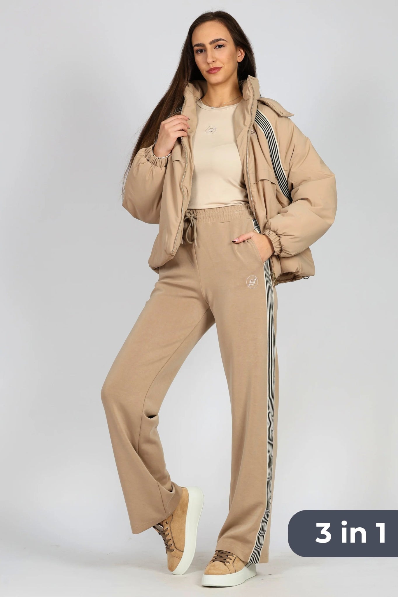 Дамски Комплект от 3 Части, Бежов So Cute Roberto Fashion Store One piece SOC0512SETBEI3PCS S