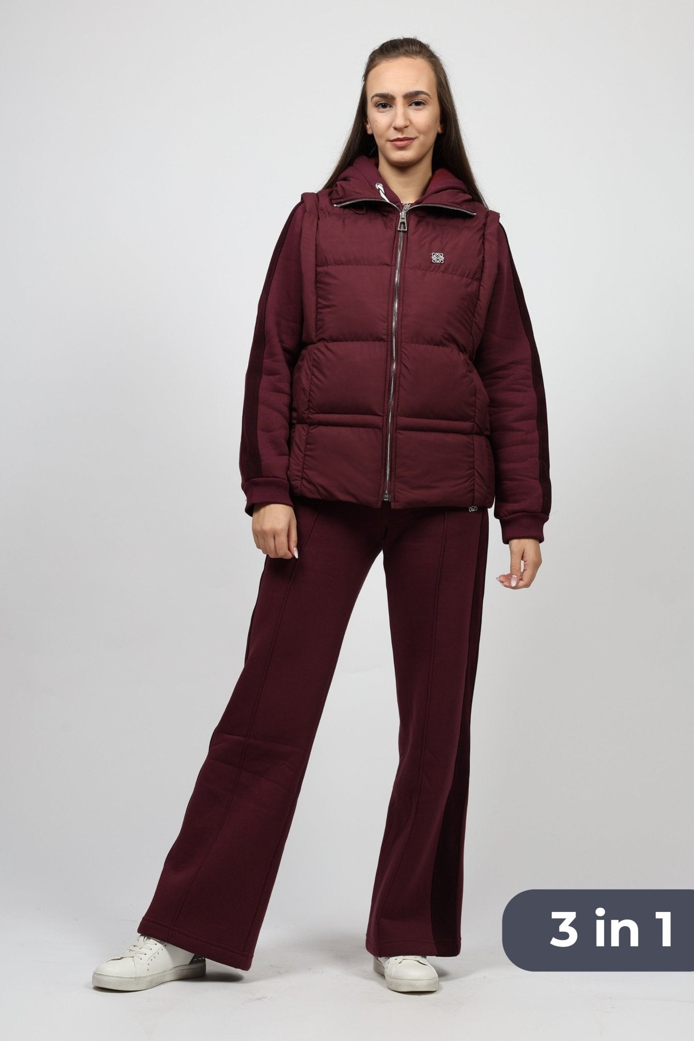 Women's 3-piece set, Bordeaux