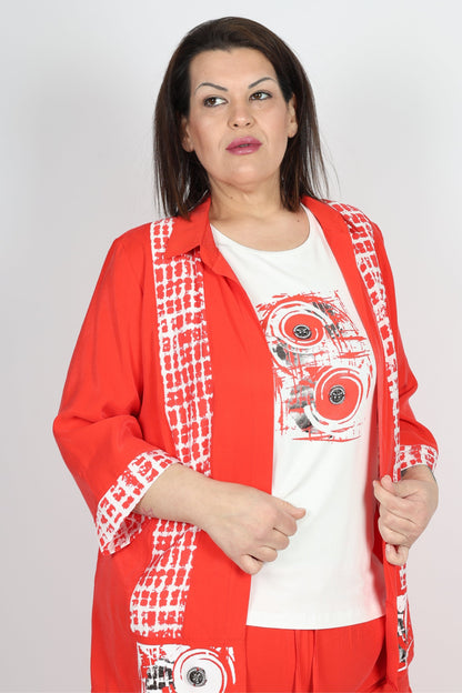 Дамски Комплект от 3 части, Червен Roberto Fashion Store Set RBRF1803STRED44 Red 44 EU