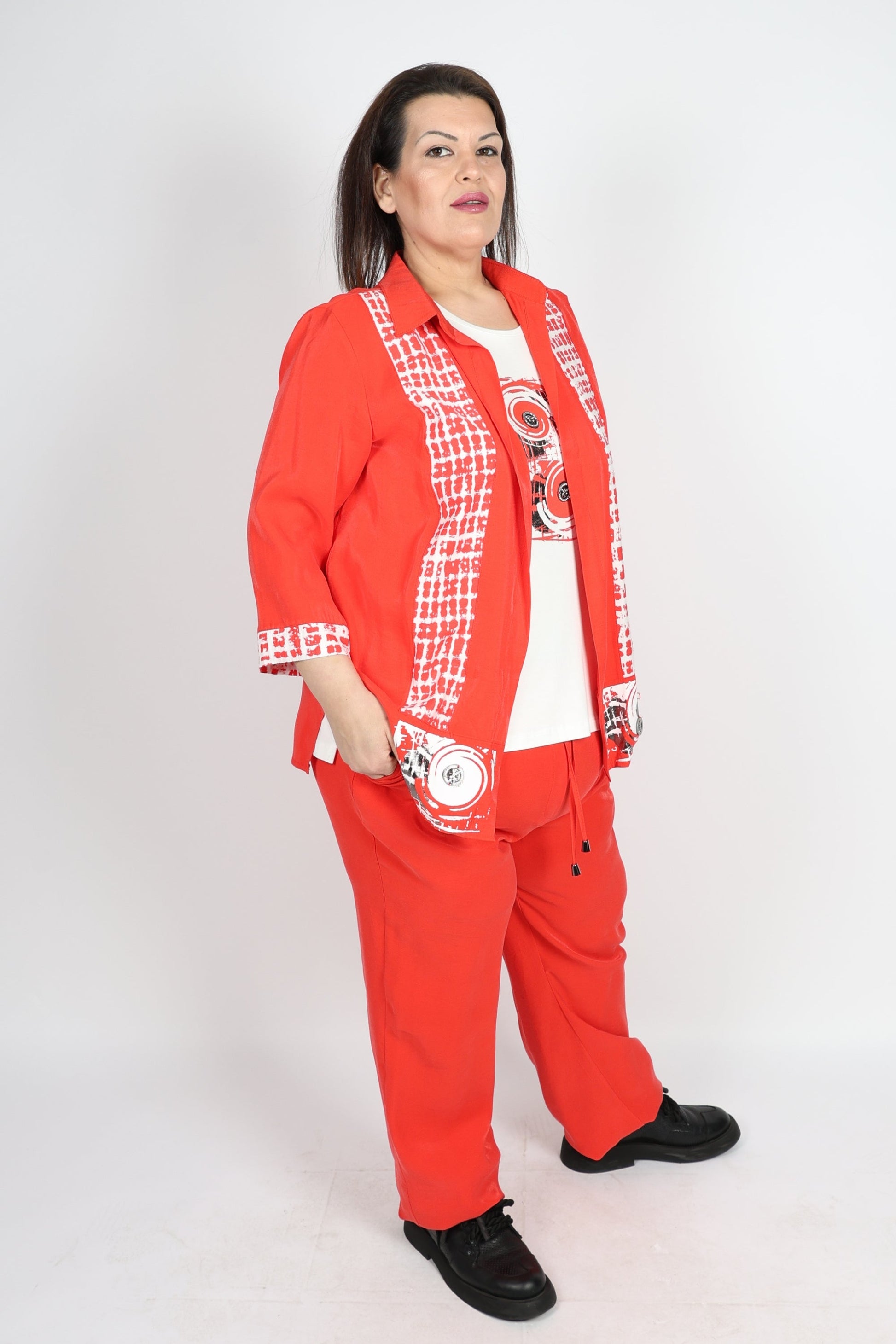 Дамски Комплект от 3 части, Червен Roberto Fashion Store Set RBRF1803STRED44 Red 44 EU