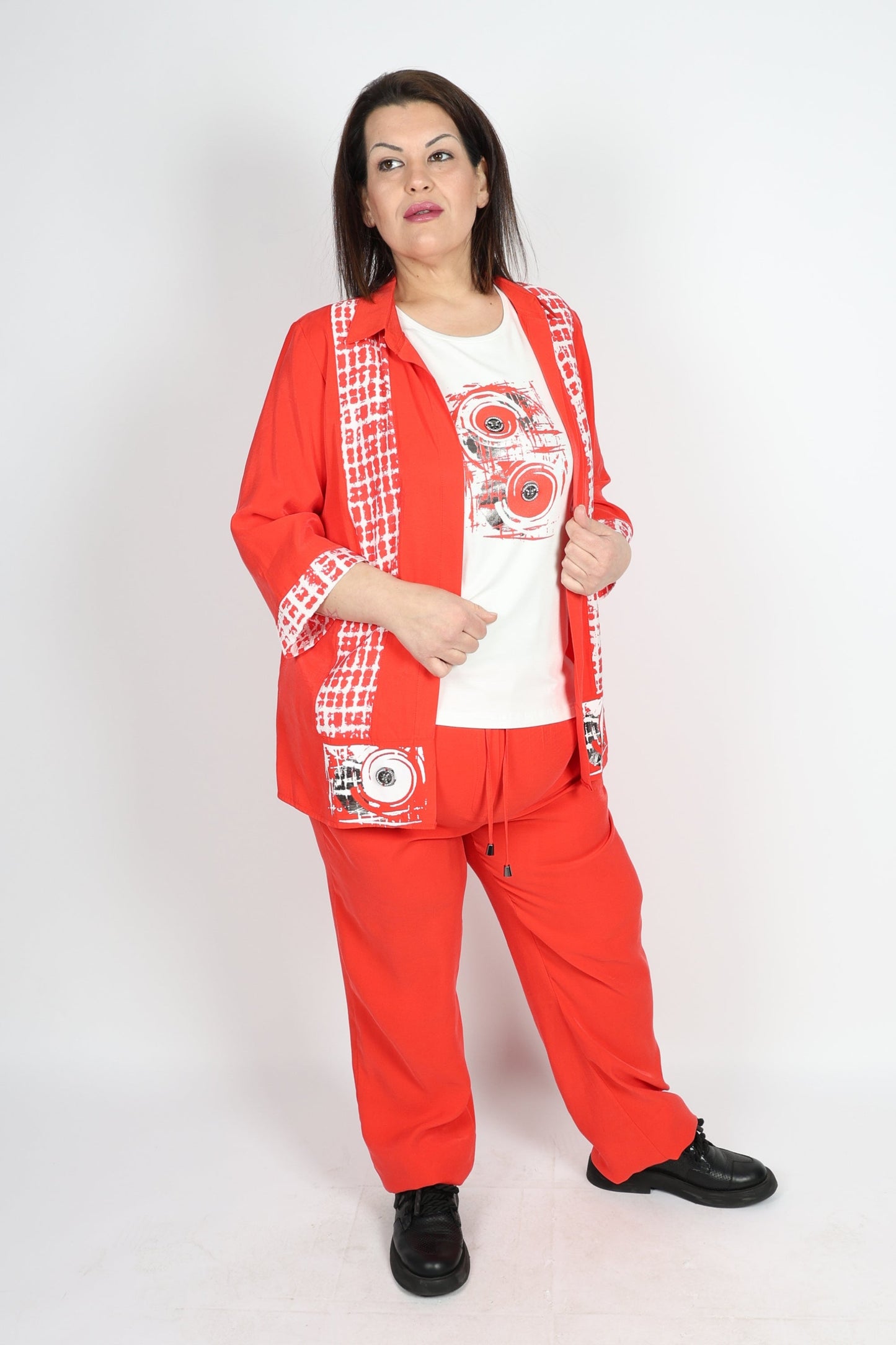 Дамски Комплект от 3 части, Червен Roberto Fashion Store Set RBRF1803STRED44 Red 44 EU