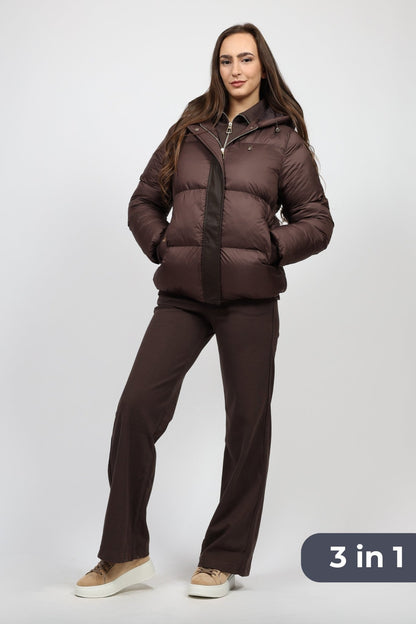 Дамски Комплект от 3 части, Кафяв So Cute Roberto Fashion Store Sweater SOC1411SETBRWJCKS S Кафяв