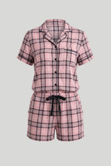 Conjunto de Pijama de Mujer DAISY - Cuadros Rosas, Comodidad y Estilo para el Descanso Nocturno
