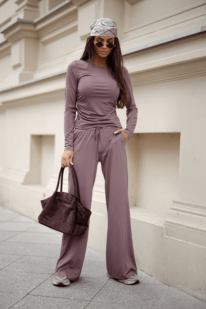 Дамски комплект SHIRA с дълъг ръкав – цвят Мока (95% вискоза) LaBalancia Roberto Fashion Store Set 5907378515301 M/L