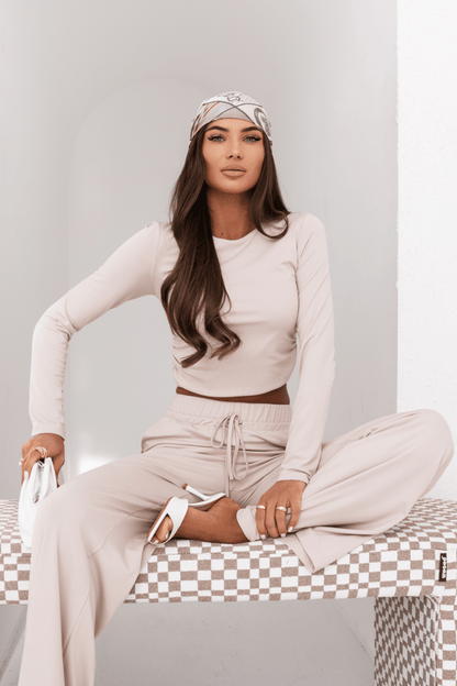 Дамски Комплект SHIRA с дълъг ръкав - елегантен и удобен в бежово LaBalancia Roberto Fashion Store Set 5907378519071 XS/S