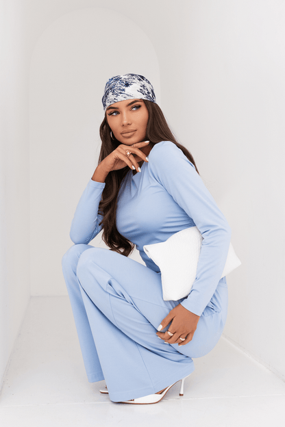 Дамски Комплект SHIRA с дълъг ръкав в небесно синьо - стил и комфорт за всеки ден LaBalancia Roberto Fashion Store Set 5907378519064 XS/S