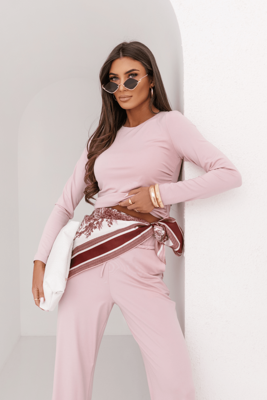 Дамски Комплект SHIRA с дълъг ръкав в светло розов цвят за елегантен стил LaBalancia Roberto Fashion Store Set 5907378519125 XS/S