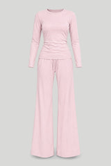 Conjunto Feminino SHIRA de manga longa na cor rosa claro para um estilo elegante