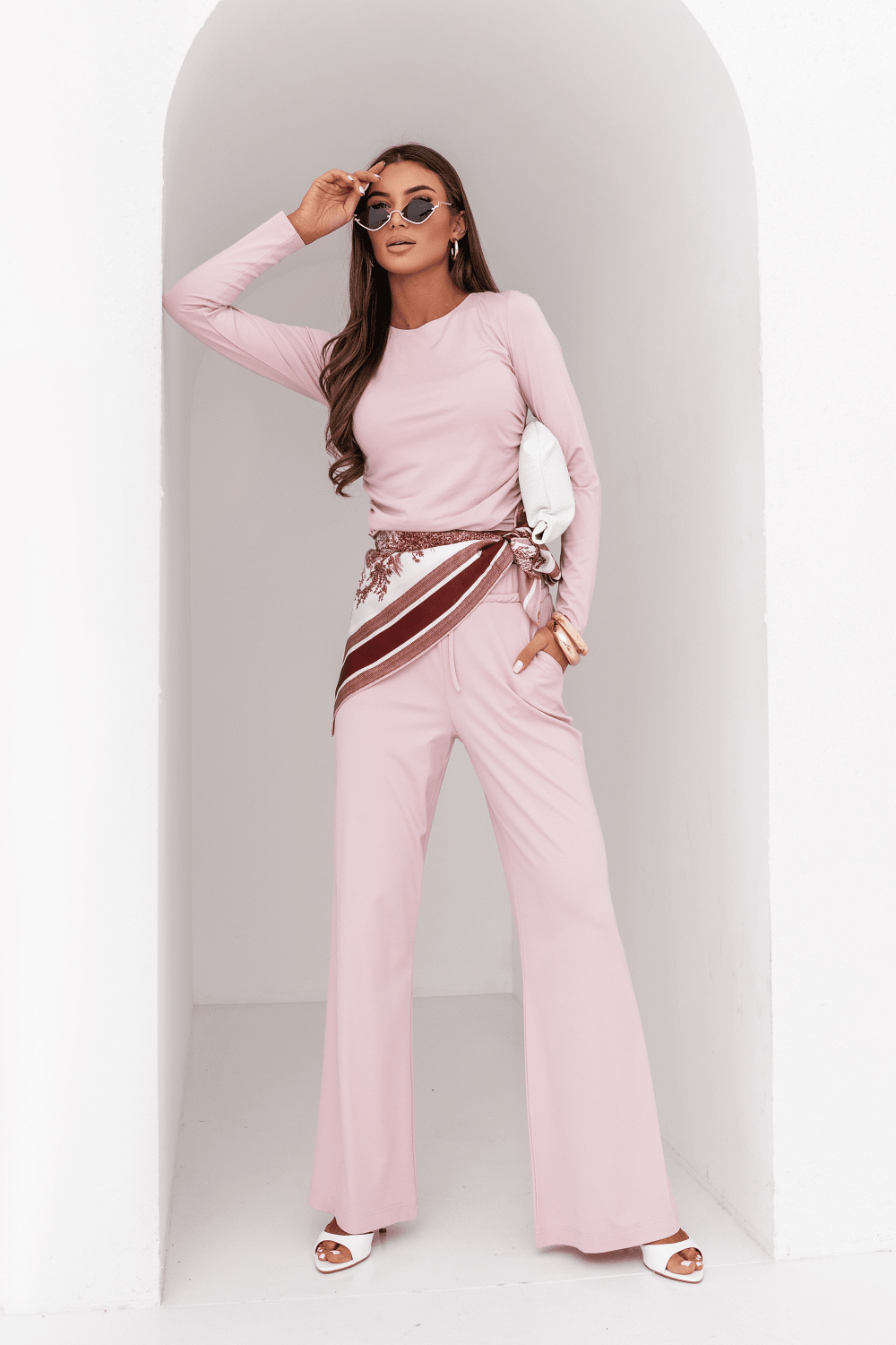 Дамски Комплект SHIRA с дълъг ръкав в светло розов цвят за елегантен стил LaBalancia Roberto Fashion Store Set 5907378519125 XS/S