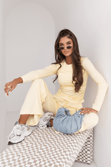 Damen-Set SHIRA mit langen Ärmeln in Gelb – Stil und Komfort für jeden Tag