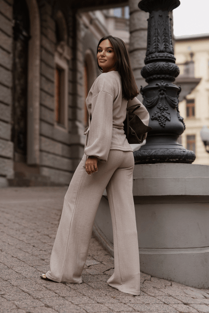Дамски комплект SIENNA с пуловер - бежов LaBalancia Roberto Fashion Store Set 5907378527748 XS/S