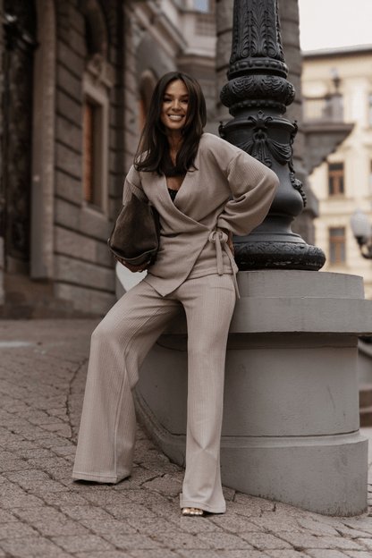 Дамски комплект SIENNA с пуловер - бежов LaBalancia Roberto Fashion Store Set 5907378527748 XS/S
