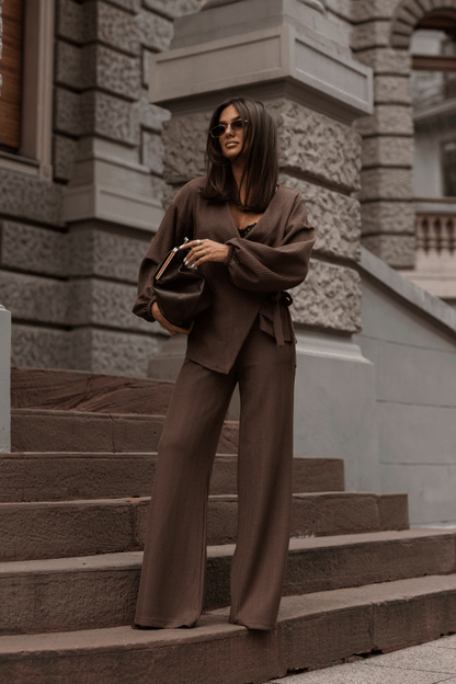 Дамски комплект SIENNA с пуловер, кафяв LaBalancia Roberto Fashion Store Set 5907378527731 M/L