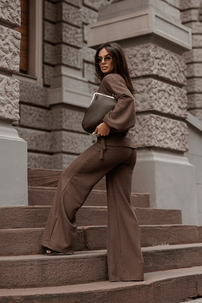 Дамски комплект SIENNA с пуловер, кафяв LaBalancia Roberto Fashion Store Set 5907378527724 XS/S