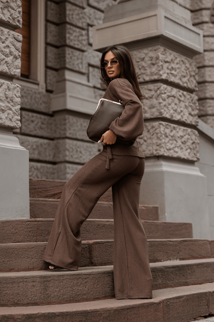 Дамски комплект SIENNA с пуловер, кафяв LaBalancia Roberto Fashion Store Set 5907378527724 XS/S