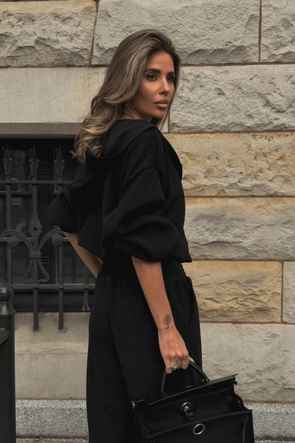 Damen-Set VENICE in Schwarz – Bluse und Hose, 95 % Baumwolle und 5 % Elasthan, Einheitsgröße, bequemes sportlich-elegantes Alltagsmodell LaBalancia Roberto Fashion Store One piece 5907378527656 UNI